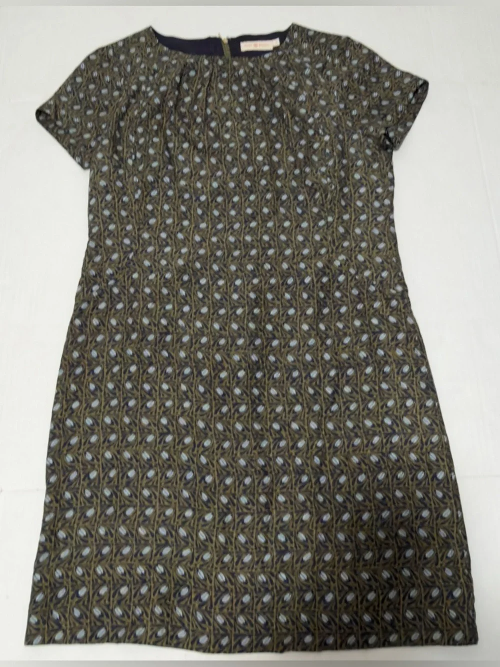Tory Burch Green Silk Harriet Short Sleeve Dress Women's Size 8 Green